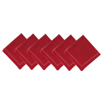 C & F Home C&f Home Christmas Woven Mélange Napkin Set 6 In Red