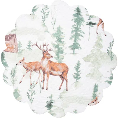 C & F Home C&f Home Christopher Forest Round Woven Reversible Rustic Lodge Placemats Set Of 6, 17" In Multi