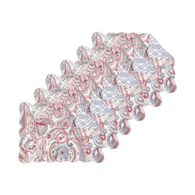 C & F Home C&f Home Claiborne Cotton Quilted Reversible Placemats Set Of 6 In Multi