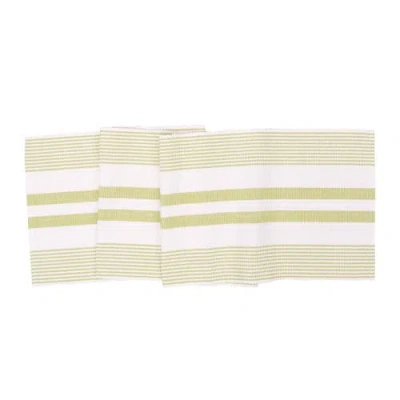 C & F Home C&f Home Classic Stripe Woven Table Runner In Green