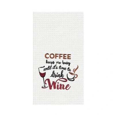 C & F Home C&f Home Coffee Keeps Me Busy Towel In White