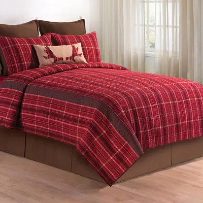 C & F Home Collin Red Cotton Reversible Quilt