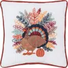 C & F Home C&f Home Colorful Harvest Turkey Small/petite Accent Pillow In Multi