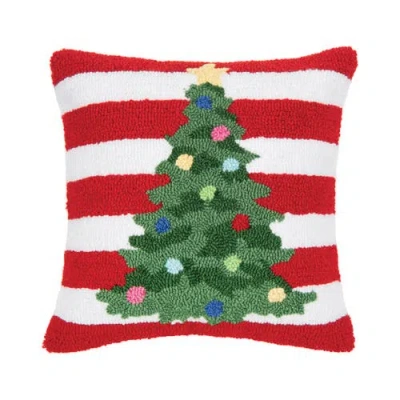 C & F Home C&f Home Colorful Tree Hooked Christmas Throw Pillow, 16" X 16" In Multi