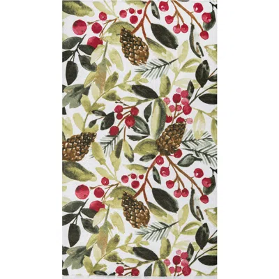 C & F Home C&f Home Cones & Berries Botanical Christmas Dishtowel In Multi