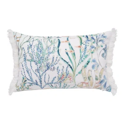 C & F Home C&f Home Coralie Sound Cotton Blend Lumbar Accent Pillow 14" X 18" In Blue
