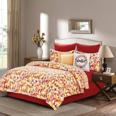 C & F Home Cordelia Aniston Cotton Reversible Quilt Set In Orange