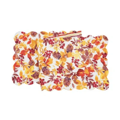 C & F Home C&f Home Cordelia Quilted Fall Leaves Watercolor Table Runner 14" X 51" In Multi