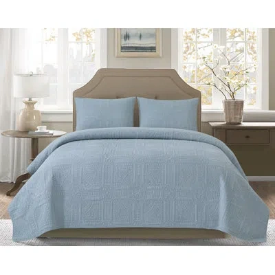 C & F Home Courtyard Cornflower Twin Bed 2-piece Quilt Bedding Set In Blue