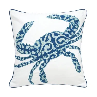 C & F Home Crab Pillow In Blue