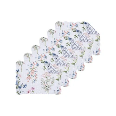 C & F Home C&f Home Cynthia Cotton Quilted Reversible Placemats Set Of 6, 13" X 19" In Purple