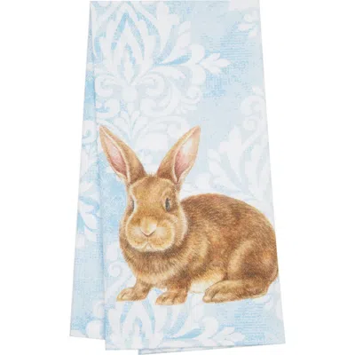C & F Home C&f Home Damask Blue Easter Bunny Rabbit Cotton Kitchen Dishtowel In Multi
