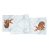 C & F Home C&f Home Damask Easter Bunny Rabbit Table Runner 14" X 72" In Blue