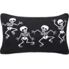 C & F Home C&f Home Dancing Skeletons Cotton Blend Halloween Accent Throw Pillow 16" X 24" In Black