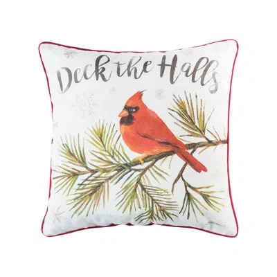 C & F Home Deck The Halls Cardinal Printed Throw Pillow