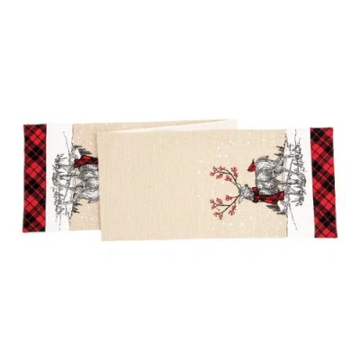 C & F Home C&f Home Deer Embroidered And Printed Table Runner 13" X 72" In Neutral