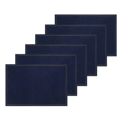C & F Home C&f Home Denim Placemats Set Of 6 In Blue