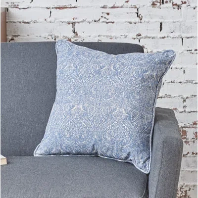 C & F Home Desiree Damask Blue Cotton Decor Throw Pillow