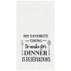 C & F Home C&f Home Dinner Reservations Kitchen Embroidered Waffle Hand Towel In White