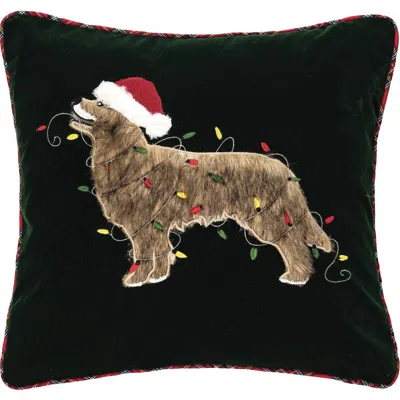 C & F Home C&f Home Dog With Light Embellished Christmas Throw Pillow, 18" X 18" In Black