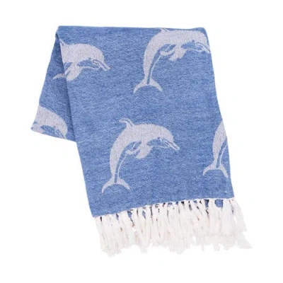 C & F Home C&f Home Dolphin Blue Throw Blanket