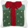 C & F Home C&f Home Dotted Present Hooked Christmas Throw Pillow, 8" X 8" In Multi