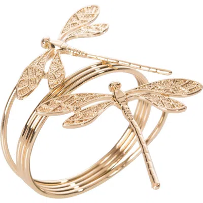 C & F Home C&f Home Dragonflies Tabletop Napkin Rings Set Of 4 In Gold