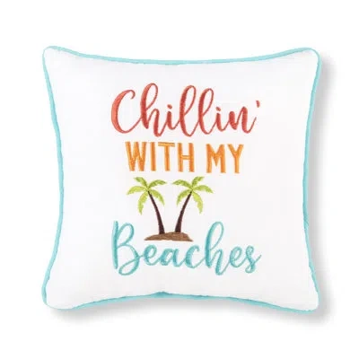 C & F Home Durnan Chillin With My Beaches Embroidered Throw Pillow In Blue