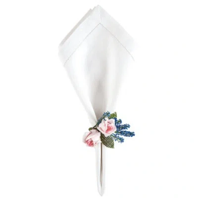 C & F Home C&f Home Easter Botanical Garden Flower Napkin Ring In White
