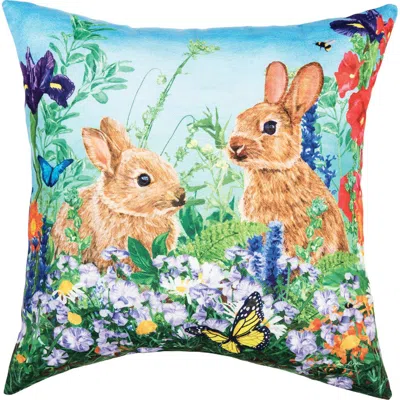 C & F Home C&f Home Easter Bunny Garden Paradise Hd Printed Indoor/outdoor Accent Throw Pillow 18" X 18" In Multi