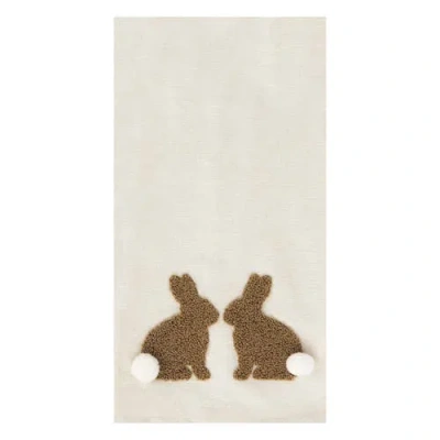 C & F Home C&f Home Easter Bunny Rabbit Duo Tufted Tails 100% Cotton Dishtowel In White