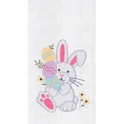 C & F Home C&f Home Easter Bunny Rabbit Egg Hunt Embroidered Cotton Flour Sack Kitchen Dishtowel In Multi