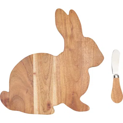C & F Home C&f Home Easter Bunny Shape Acacia Wood 2-piece Serving Tray W/ Spreader Knife 10" In Brown