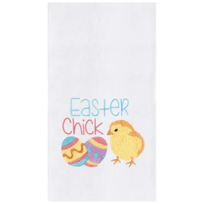 C & F Home C&f Home "easter Chick" W/ Spring Eggs Flour Sack Embroidered Flour Sack Kitchen Dishtowel In Multi