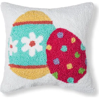C & F Home C&f Home Easter Eggs White Mini Hooked Accent Pillow 12" X 12" In Multi
