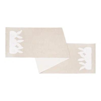 C & F Home C&f Home Easter White Trio Bunny Rabbits W/ Tufted Bums Decorative Table Runner 14" X 72" In Neutral