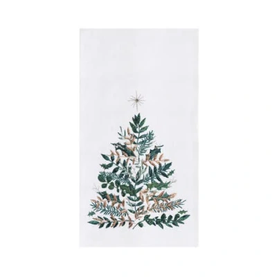 C & F Home C&f Home Emerald Green Christmas Tree Cotton Flour Sack Kitchen Dish Cotton Flour Sack Kitchen Dish  In White