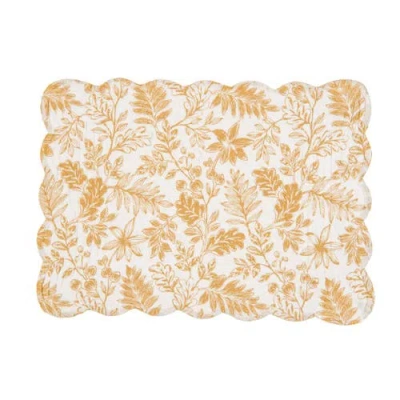 C & F Home C&f Home Everview Gold 100% Cotton Set Of 6 Cloth Placemats 13" X 19" In Yellow
