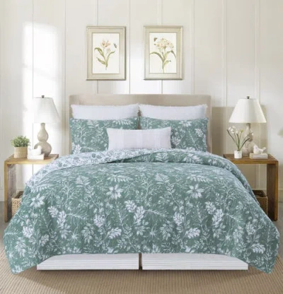 C & F Home C&f Home Everview Sage Cotton Blend Full/queen Bed 3-piece Quilt Set In Green