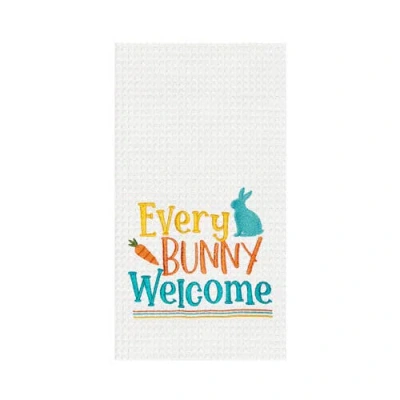 C & F Home C&f Home "every Bunny Welcome" Easter Rabbit Spring Theme Kitchen Dishtowel In Multi