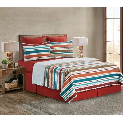 C & F Home Ezekiel Ridge Cotton Reversible Quilt Set In Multicolored