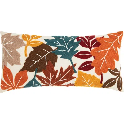 C & F Home C&f Home Fall Leaves Chain Stitch Small Petite Throw Pillow, 10" X 20" In Multi