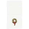 C & F Home C&f Home Festive Wreath Waffle Weave Cotton Kitchen Towel In White