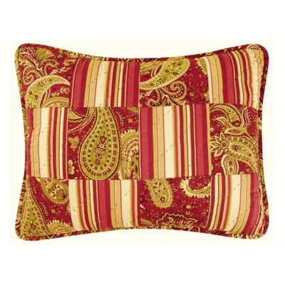 C & F Home Firenze Pieced Thanksgiving Throw Pillow In Brown;red