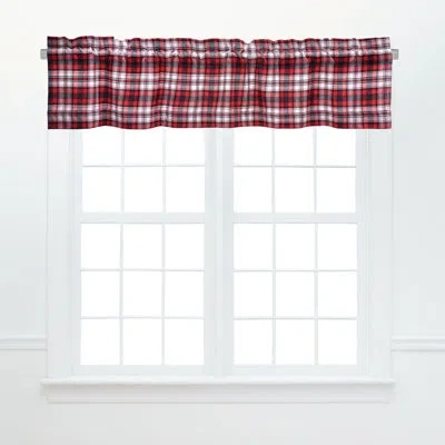 C & F Home Fireside Plaid Cotton Valance Window Treatment In Black;white;red