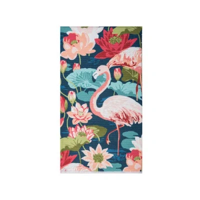 C & F Home C&f Home Flamingo Lagoon Tropical Floral 100% Cotton Dishtowel In Multi