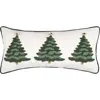 C & F Home C&f Home Flocked Trees Throw Pillow, 12" X 24" In Green
