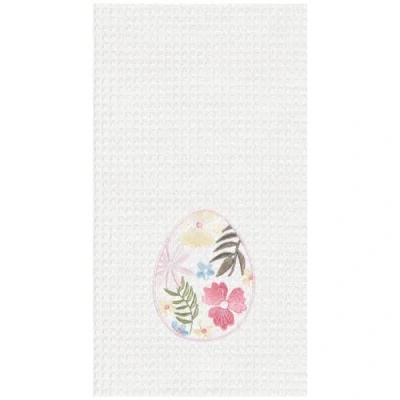 C & F Home C&f Home Floral Easter Egg 100% Cotton Waffle Weave Handtowel In White