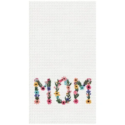 C & F Home C&f Home Floral Mom Kitchen And Bathroom Embroidered Waffle Hand Towel In Multi