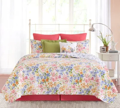 C & F Home C&f Home Florian Watercolor Cotton Blend Full/queen Bed 3-piece Quilt Set In Animal Print